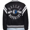 Printed Logo Dallas Mavericks Varsity Full-Snap Satin Jacket