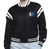 Logo Dallas Mavericks Varsity Full-Snap Satin Jacket