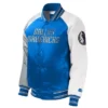 Dallas Mavericks Youth Full-Snap Varsity Satin Royal Jacket