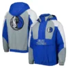 Dallas Mavericks Royal and Gray Body Check Half-Zip Hoodie Jacket