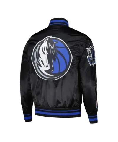 Dallas Mavericks Script Tail Black Satin Jacket