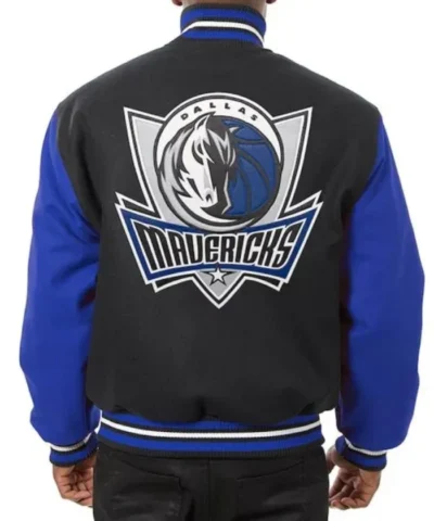 Dallas Mavericks Black and Blue Varsity Jacket