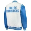 Dallas Mavericks Blue and White Varsity Satin Jacket