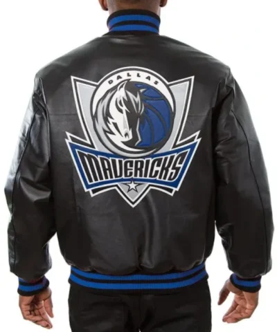 Dallas Mavericks Black Varsity Leather Jacket