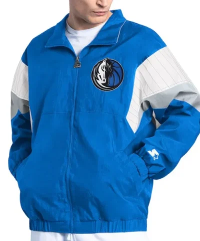 Blue Dallas Mavericks Yard Line Nylon Jacket