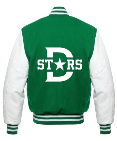 Dallas Stars Baseball Full Snap Rib-Knitted Jacket Back