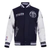 Denver Nuggets 202425 City Edition Chenille Varsity WoolLeather Jacket