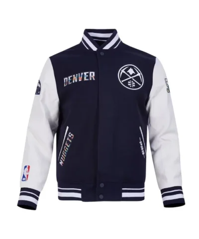 Denver Nuggets 202425 City Edition Chenille Varsity WoolLeather Jacket