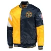75th Anniversary Denver Nuggets Color Block Navy and Gold Full-Snap Jacket