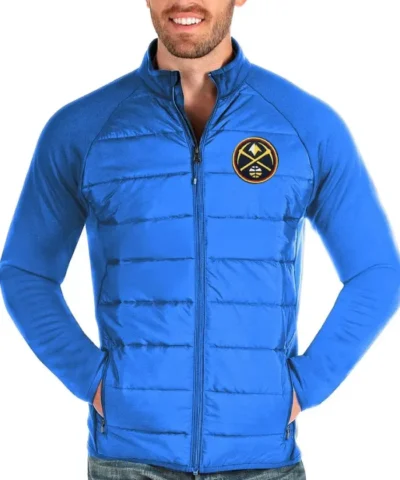 Denver Nuggets Full-Zip Puffer Gray Jacket