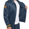 Denver Nuggets Stitch Applique Full-Snap Satin Navy Jacket