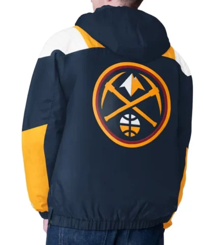 NavyGold Denver Nuggets Charger Half-Zip Pullover Jacket