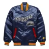 Exclusive Denver Nuggets Navy Full-Snap Satin Jacket