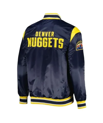 Denver Nuggets Force Play Navy Varsity Satin Jacket