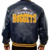 Denver Nuggets Navy Varsity Leather Jacket