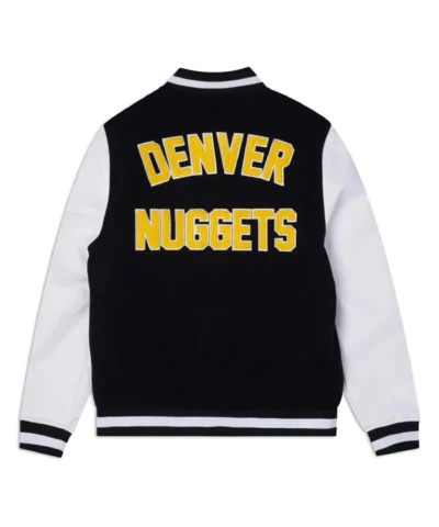 Denver Nuggets Full-Snap WoolLeather Varsity NavyBlack and White Jacket