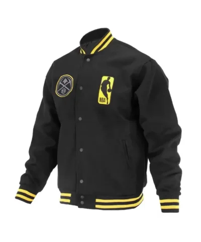 Denver Nuggets Logoman Shadow Black Varsity Wool Jacket