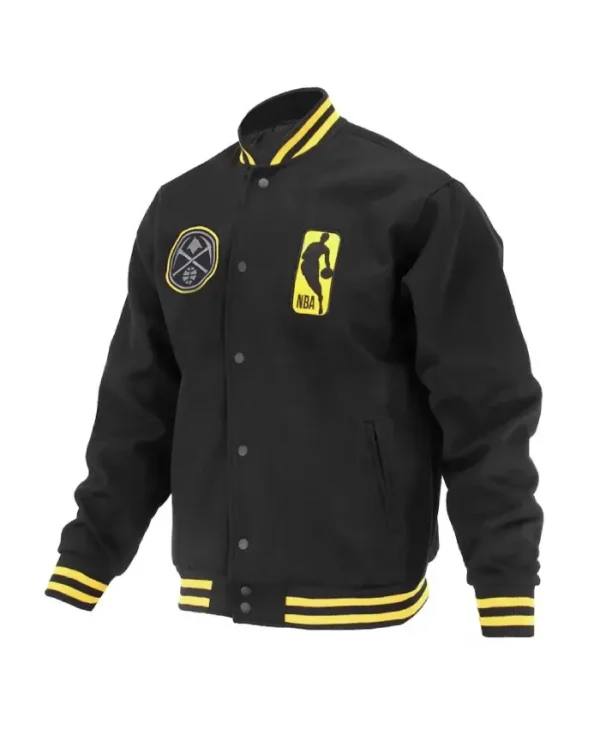 Denver Nuggets Logoman Shadow Black Varsity Wool Jacket