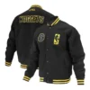Denver Nuggets Logoman Shadow Full-Snap Black Varsity Wool Jacket