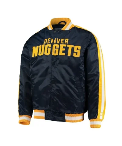 Starter Denver Nuggets Navy Full-Snap Satin Jacket