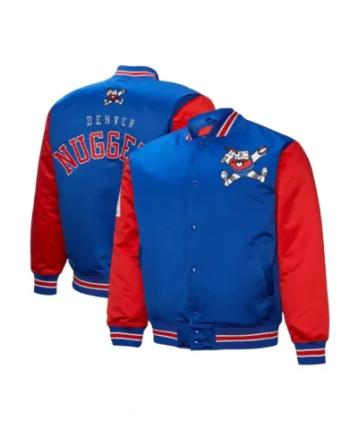 Denver Nuggets Primetime Full-Snap Satin Royal and Red Jacket