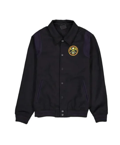 Denver Nuggets Sport Night Varsity Full-Snap Wool Black Jacket