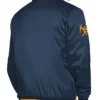 Denver Nuggets Stitch Applique Navy Satin Jacket