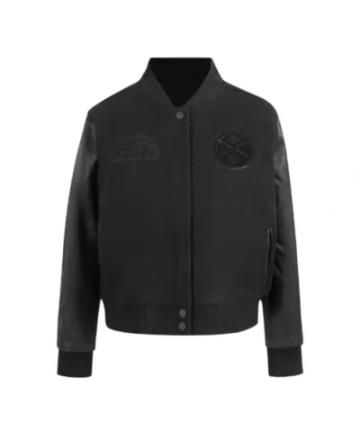 Denver Nuggets Triple Black Full-Zip Varsity Jacket
