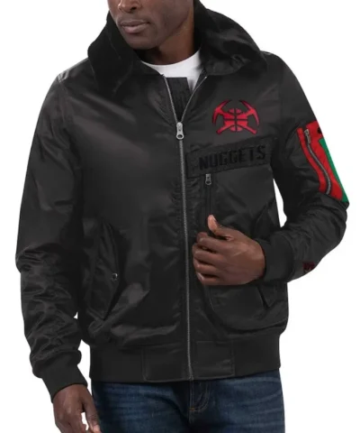 Denver Nuggets Ty Mopkins Black Month Full-Zip Satin Jacket