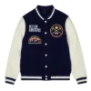 Denver Nuggets Full-Snap WoolLeather Varsity NavyBlack and Jacket