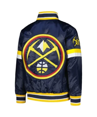 Denver Nuggets Youth Home Game Navy Satin Jacket