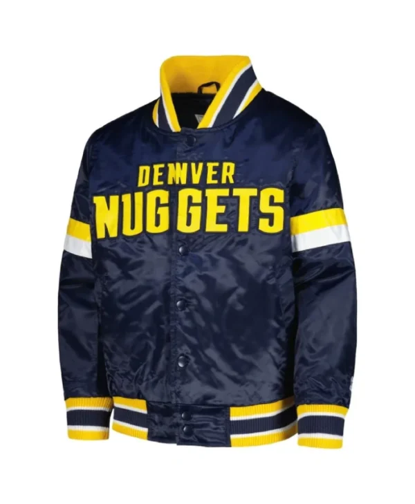 Denver Nuggets Youth Home Game Full-Snap Satin Navy Jacket