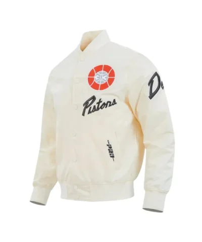 Detroit Pistons 202425 City Edition Chenille Full-Snap Satin Cream Jacket