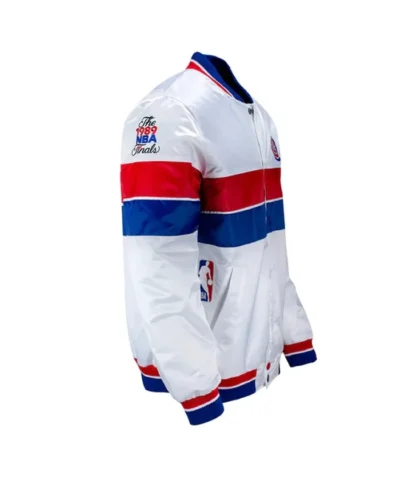 Shop 35th Anniversary Detroit Pistons White Satin Jacket