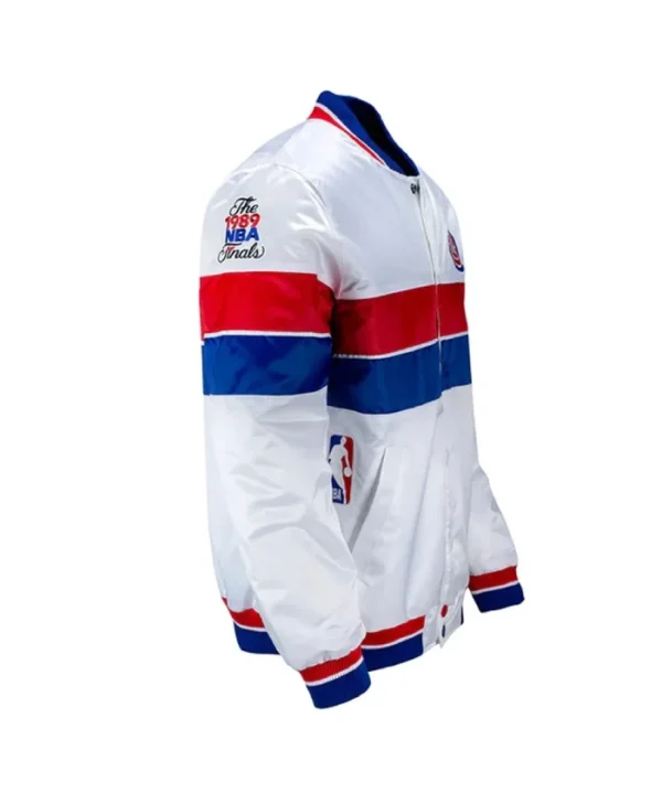 Shop 35th Anniversary Detroit Pistons White Satin Jacket