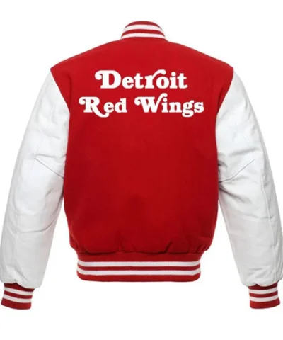 Detroit Red Wings Baseball Wool Jacket Back