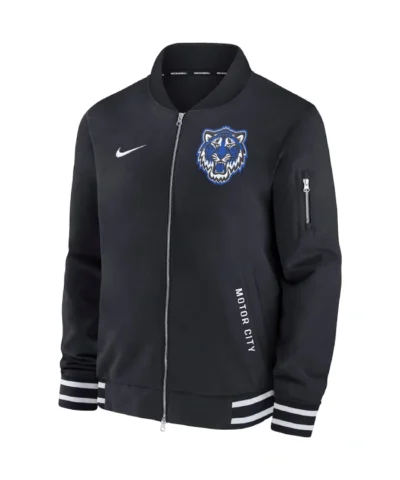 Shop 2025 Detroit Tigers Full-Zip Black Bomber Jacket