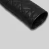 Diamond Pattern Black Quilted Leather Jacket For Womens sleeve