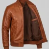 Distressed Dark Brown Bomber Jacket Mens