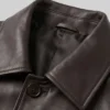 Distressed Dark Brown Leather Coat Men