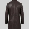 Distressed Dark Brown Leather Coat Mens