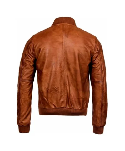 Men’s Distressed Dark Brown Bomber Jacket