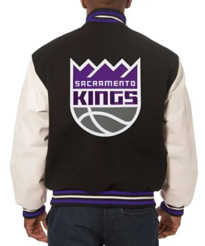 Sacramento Kings Domestic Varsity Black and White Jacket