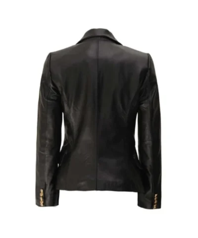 Women’s Leather Black Blazer