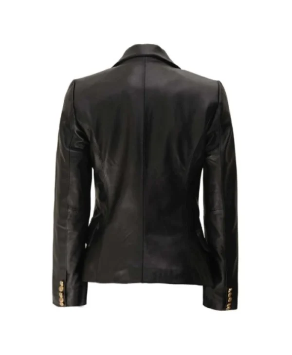 Women’s Leather Black Blazer