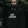 Drake Hate Survivor Oversized Black Hoodie