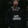 Drake Hate Survivor Oversized Black Hoodie
