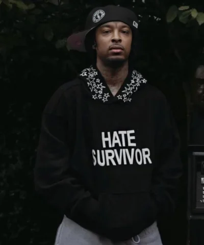Drake Hate Survivor Oversized Black Hoodie