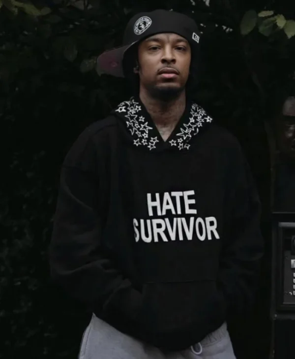 Drake Hate Survivor Oversized Black Hoodie