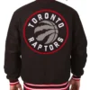 Embroidered Toronto Raptors Varsity Wool Full-Snap Black Jacket